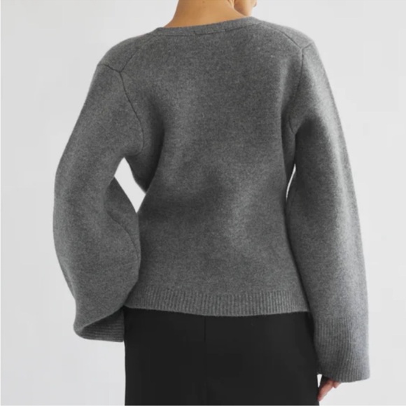 Almina Concept V-neck Cardigan | Size medium | Color dark gray - Picture 3 of 6